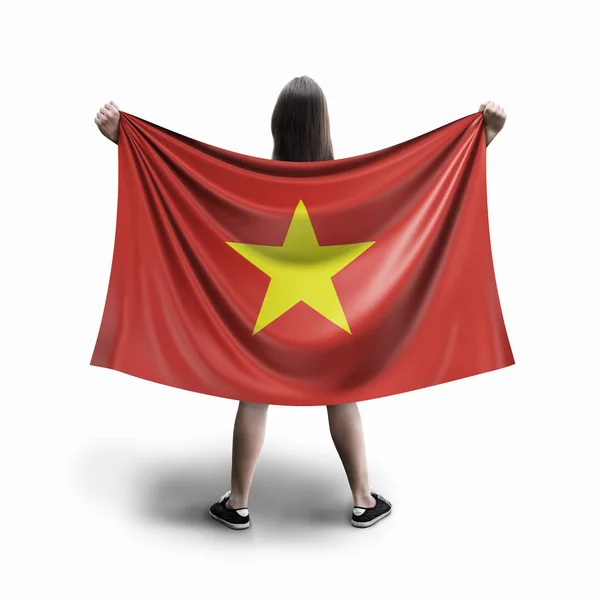 Women Vietnamese Flag — Stock Photo, Image