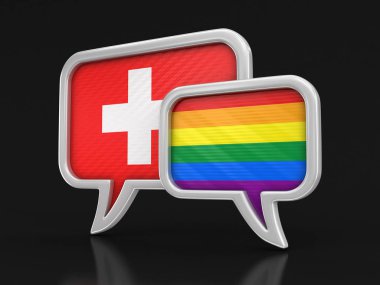 Konuşma balonları bayraklı. Görüntü kırpma yolu ile