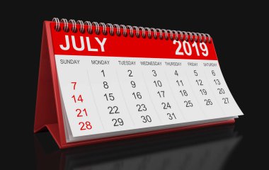 Takvim - Temmuz 2019 (dahil kırpma yolu)