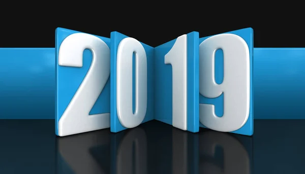 Nieuwjaar 2019 Afbeelding Met Uitknippad — Stockfoto