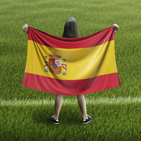 Mujeres Bandera España —  Fotos de Stock