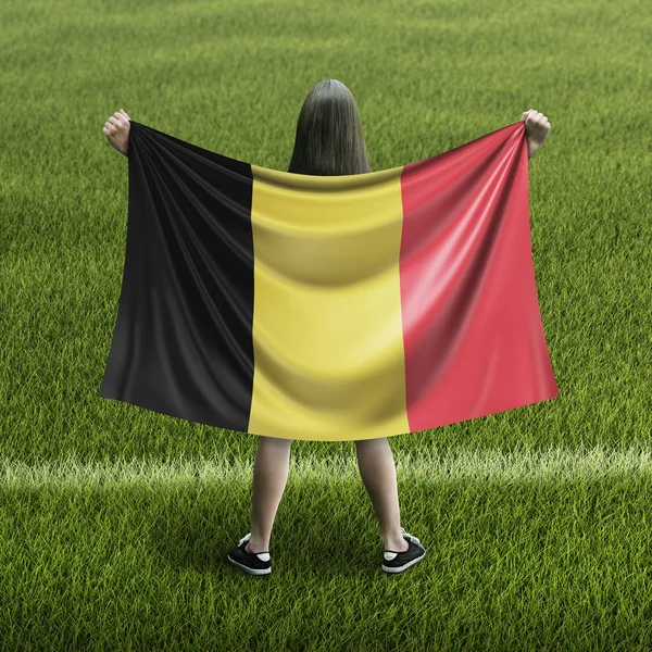 Women and Belgian flag