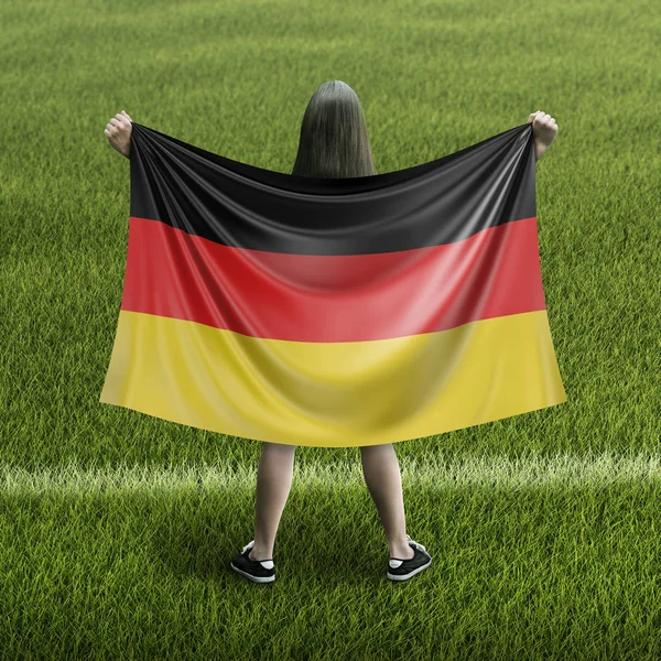 Frauen Und Deutsche Fahne — Stockfoto