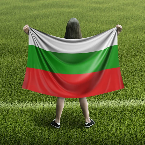 Women Bulgarian Flag — Stock Photo, Image