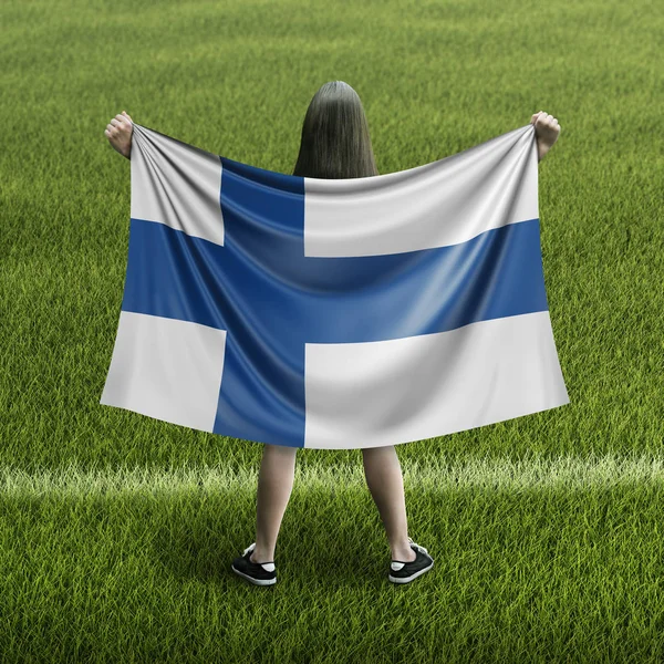 Nők Finn Zászló — Stock Fotó