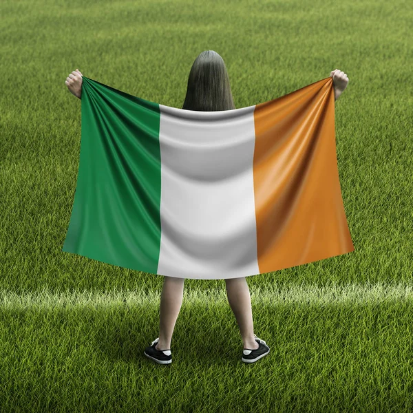 Women Irish Flag — Stock Photo, Image