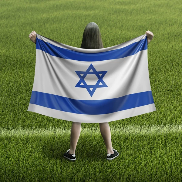 Frauen Und Israelische Flagge — Stockfoto