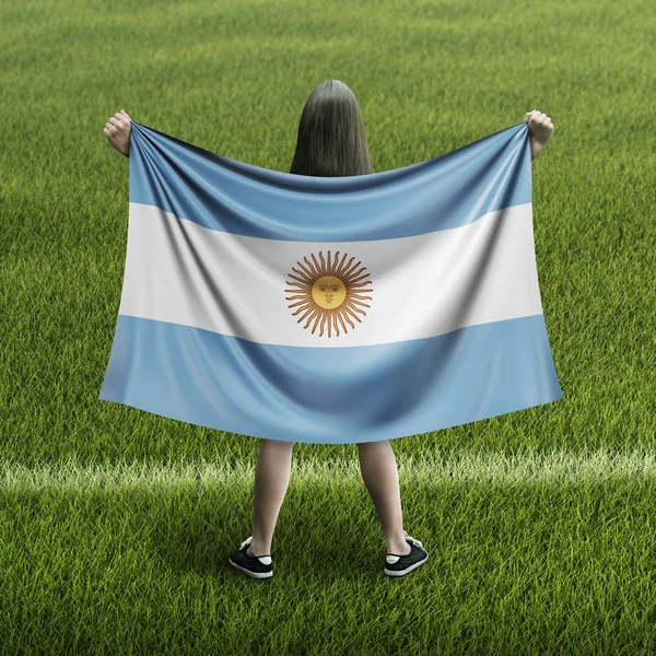 Frauen Und Argentiniens Flagge — Stockfoto