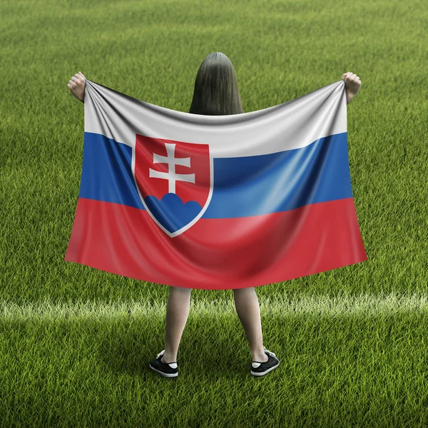 Women Slovak Flag — Stock Photo, Image