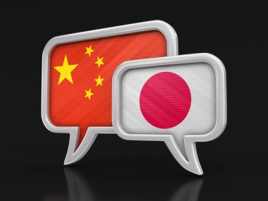 Konuşma balonları bayraklı. Görüntü kırpma yolu ile