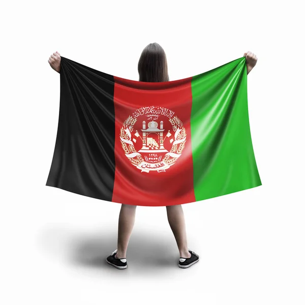 Γυναικών Και Σημαία Του Αφγανιστάν — Φωτογραφία Αρχείου