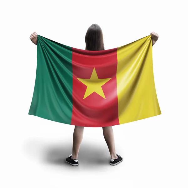 Women Cameroon Flag — Stock Photo, Image