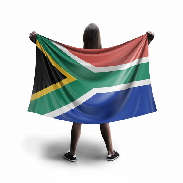 Kadın Güney Afrika Cumhuriyeti Bayrağı — Stok fotoğraf