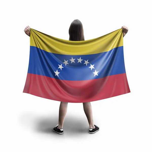 Vrouwen Venezolaanse Vlag — Stockfoto