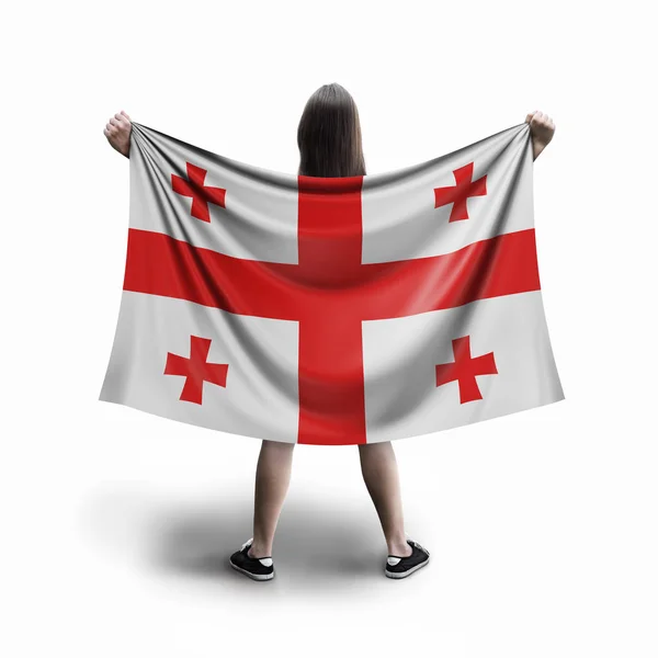 Women Georgian Flag — Stock Photo, Image