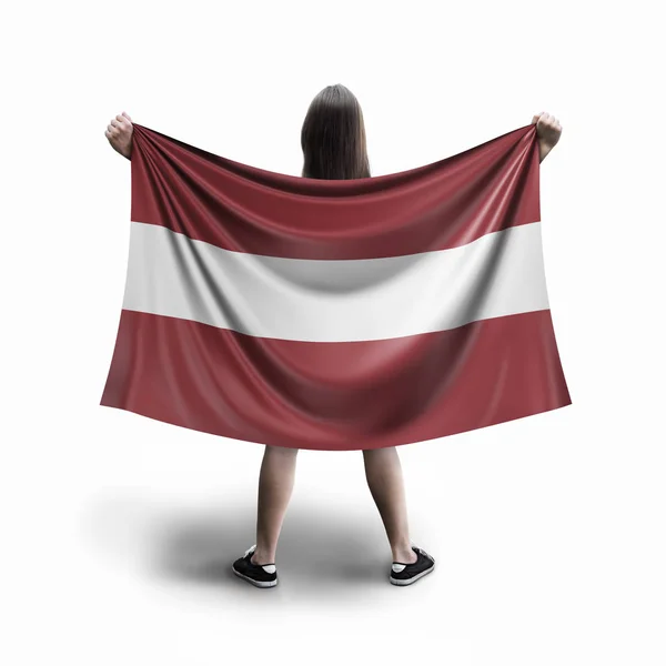 Women Latvian Flag — Stock Photo, Image