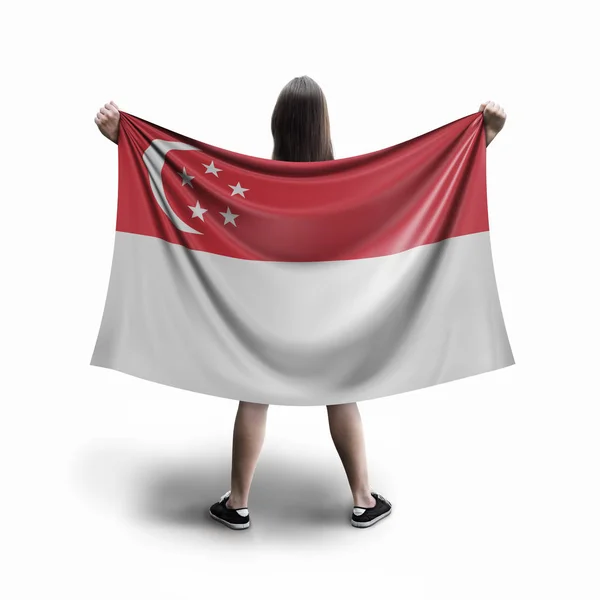 Women Singapore Flag — Stock Photo, Image