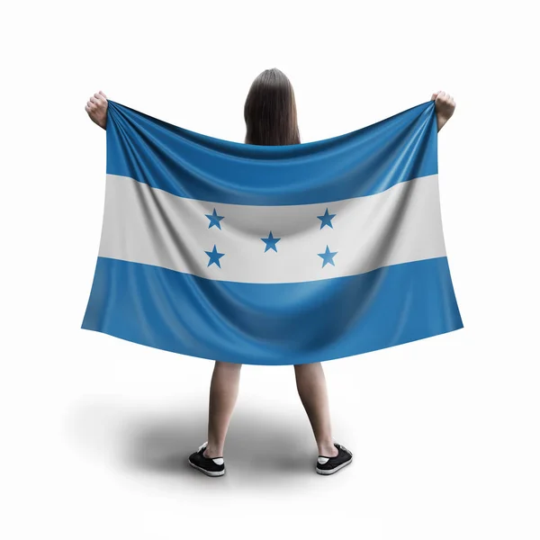 Kvinnor Och Honduras Flagga — Stockfoto