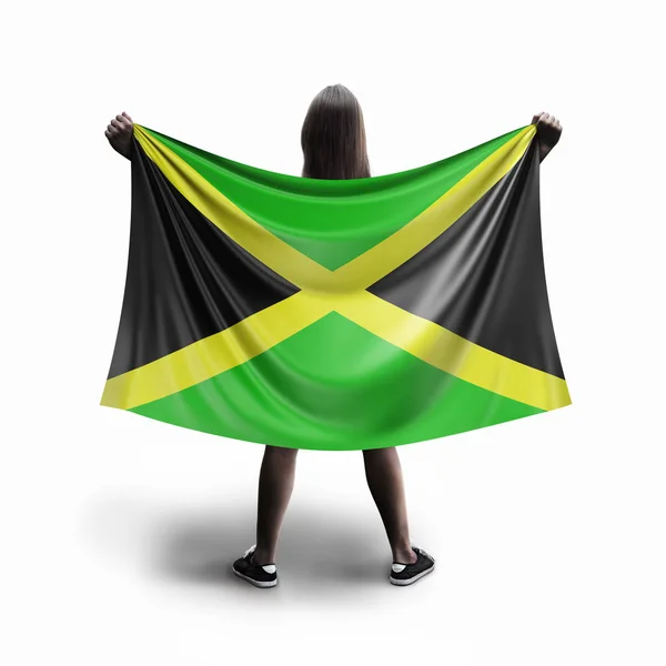 Women Jamaican Flag — Stock Photo, Image