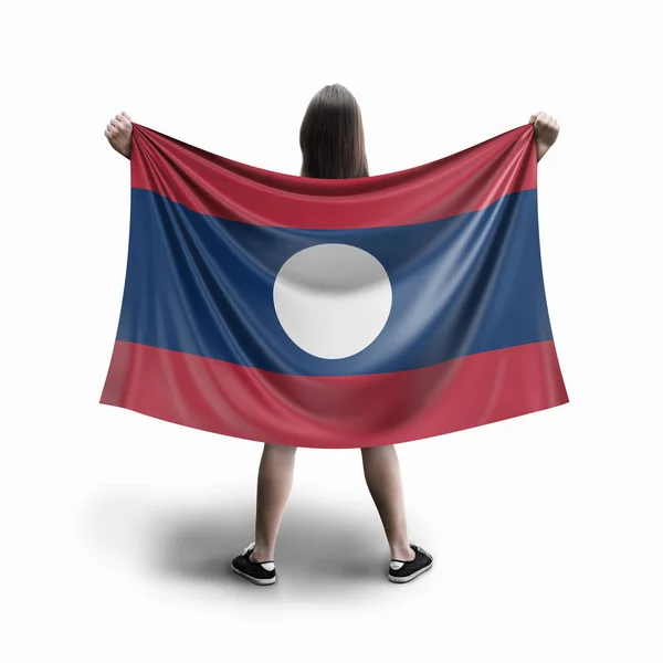 Kvinder Laos Flag - Stock-foto