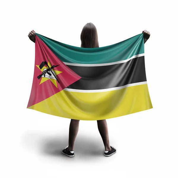 Kvinnor Och Moçambique Flagga — Stockfoto