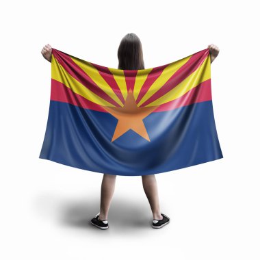 Kadın ve Arizona bayrak