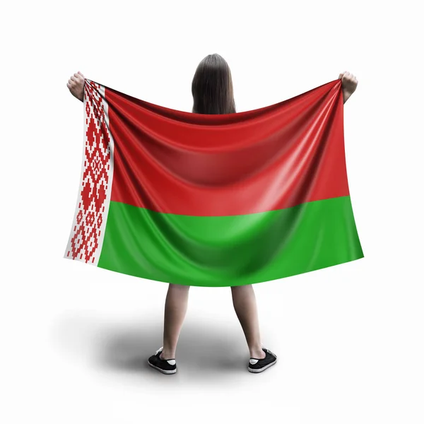 Kadın Beyaz Rusya Bayrağı — Stok fotoğraf