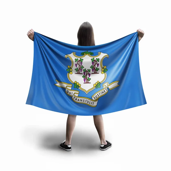 Women Connecticut Flag — Stock Photo, Image