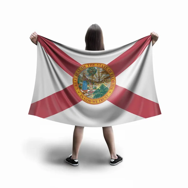 Γυναίκες Και Φλόριντα Σημαία — Φωτογραφία Αρχείου
