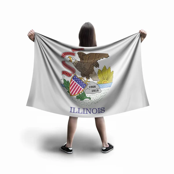 Women Illinois Flag — Stock Photo, Image