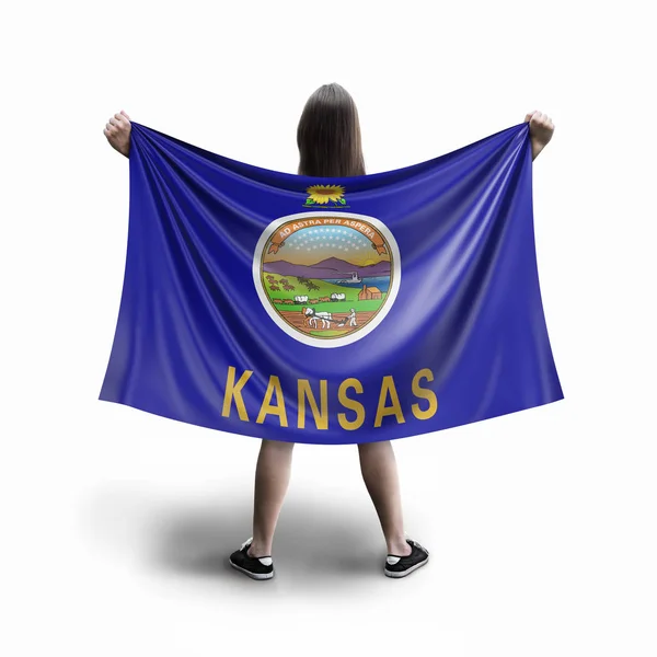 Women Kansas Flag — Stock Photo, Image