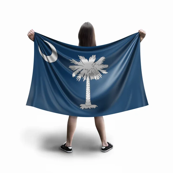 Mulheres Carolina Sul Bandeira — Fotografia de Stock