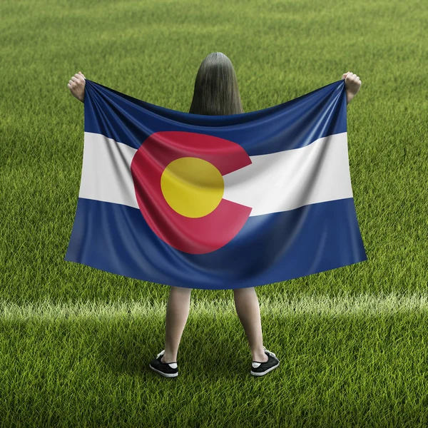 Frauen Und Colorado Flagge — Stockfoto