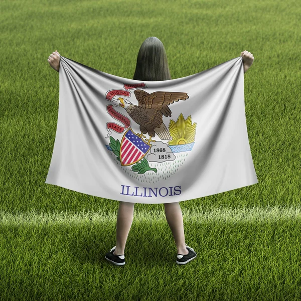 Women Illinois Flag — Stock Photo, Image