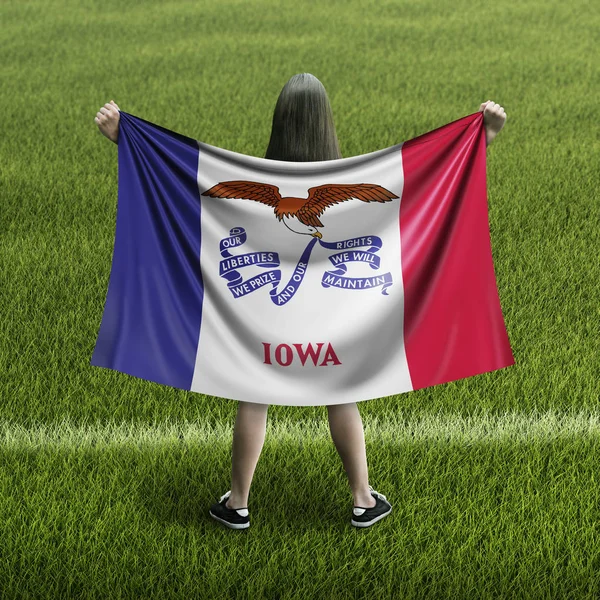 Women Iowa Flag — Stock Photo, Image