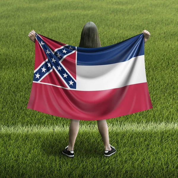 Women Mississippi Flag — Stock Photo, Image