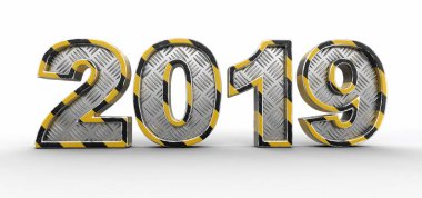 Yeni yıl 2019 (dahil kırpma yolu metal)