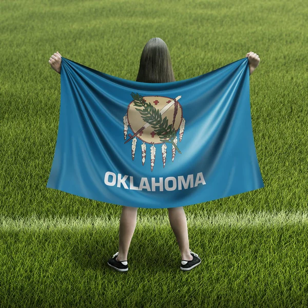 Women Oklahoma Flag — Stock Photo, Image