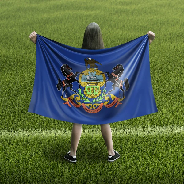 Женщины Флаг Пенсильвании — стоковое фото