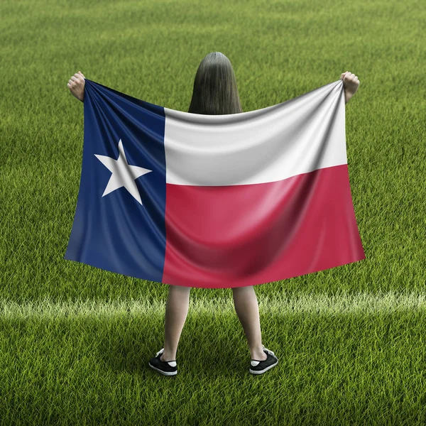 Kvinnor Och Texas Flagga — Stockfoto