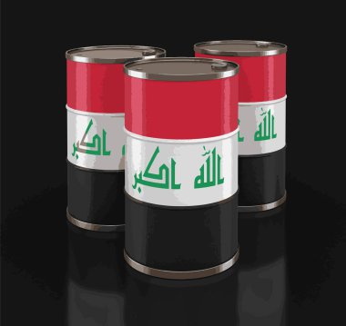 Irak'ın petrol varil ile bayrak. Görüntü kırpma yolu ile