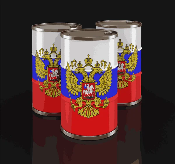 Baril Pétrole Avec Drapeau Russie Image Avec Chemin Coupure — Image vectorielle