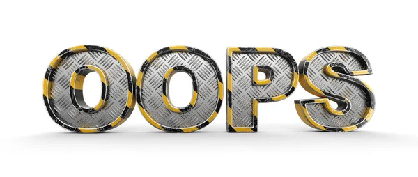 Metal Oops Text Image Clipping Path — Stock Photo, Image