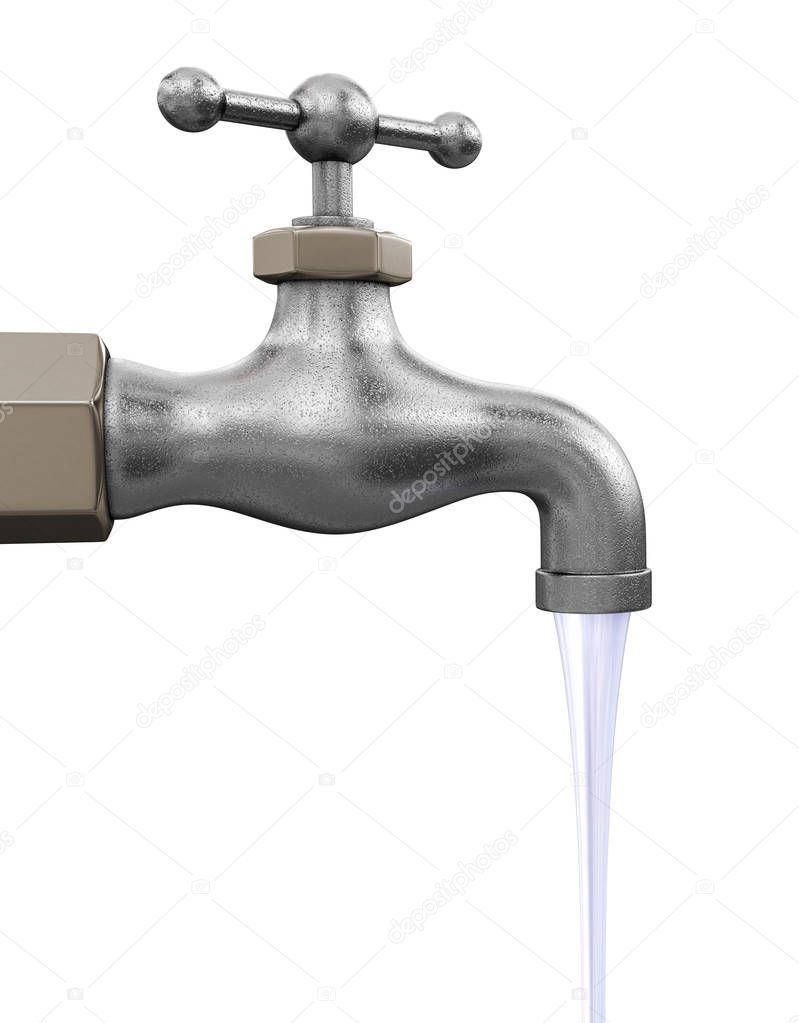 Water tap. Image with clipping path