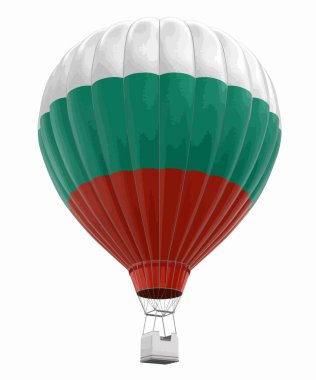 Hot Air Balloon with Bulgarian Flag. Image with clipping path clipart