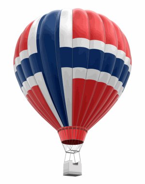 Sıcak hava balonu ile Norveç bayrağı (dahil kırpma yolu)