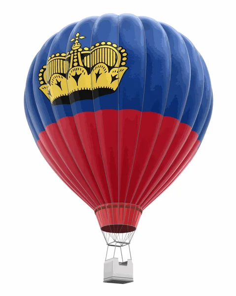 リヒテンシュタインの旗と 熱気球 クリッピング パスとイメージ — ストックベクタ