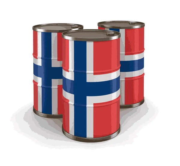 Olaj Hordó Zászló Norvégia — Stock Vector