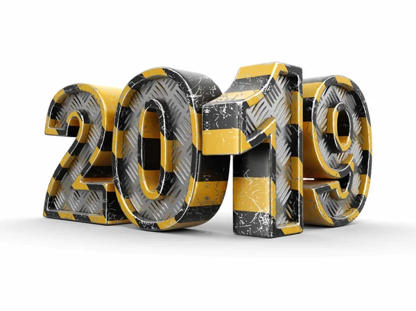 Metal yeni yıl 2019. Görüntü kırpma yolu ile.