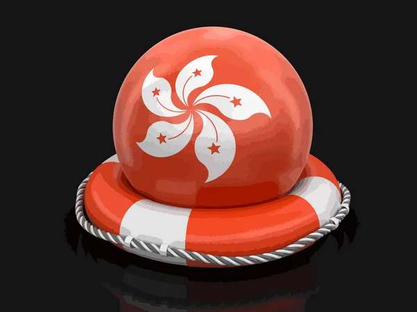 Ball Hong Kong Flag Lifebuoy — Stock Vector